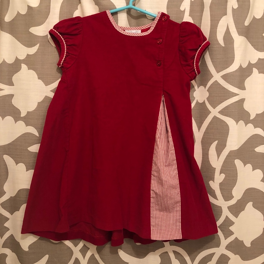 Little English Red Velvet Dress